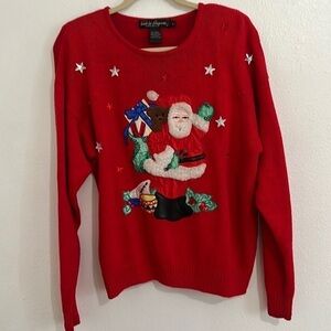 Vintage Unique Women's Size L  Artsy  Festival Party Christmas Sweater